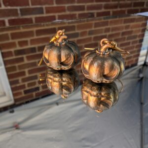 Brass Jack-O-Lantern Earrings on fish-hook hangers
