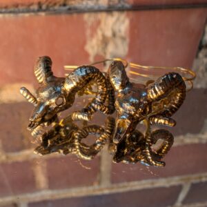 Brass Ram Skulls with a dangle setting